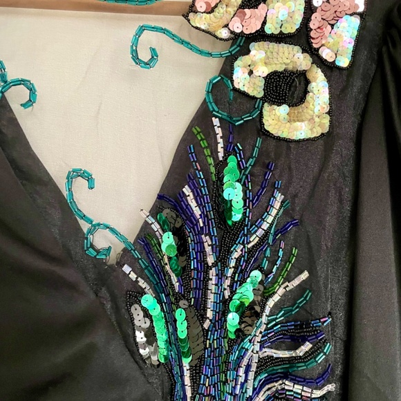 Vintage long black formal dress size large - Picture 3 of 7